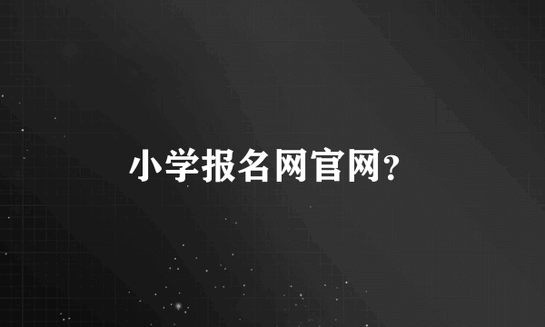 小学报名网官网？