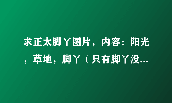 求正太脚丫图片，内容：阳光，草地，脚丫（只有脚丫没有别的部位）一定是正太