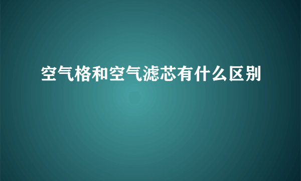 空气格和空气滤芯有什么区别