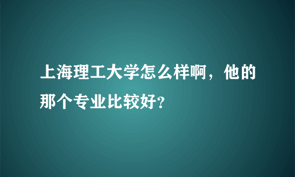 上海理工大学怎么样啊，他的那个专业比较好？