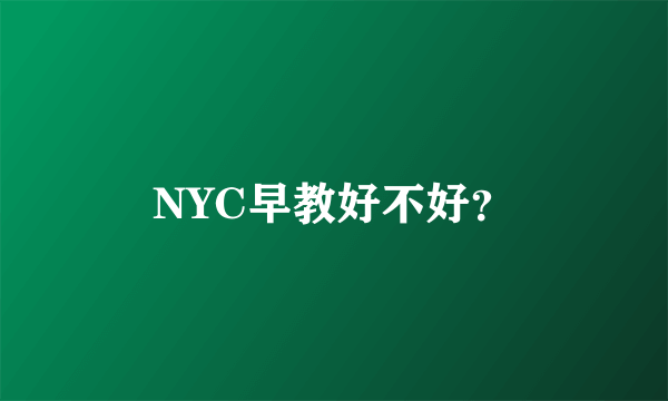 NYC早教好不好？