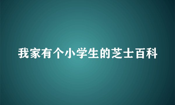 我家有个小学生的芝士百科