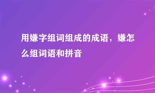 用嫌字组词组成的成语，嫌怎么组词语和拼音