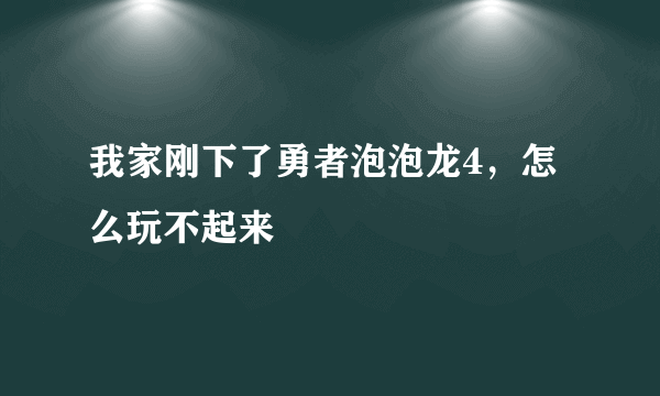 我家刚下了勇者泡泡龙4，怎么玩不起来