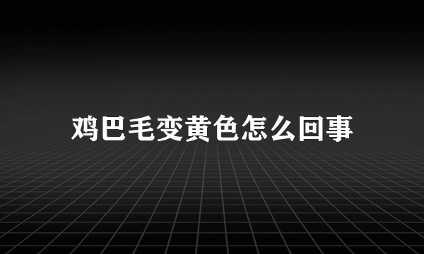 鸡巴毛变黄色怎么回事