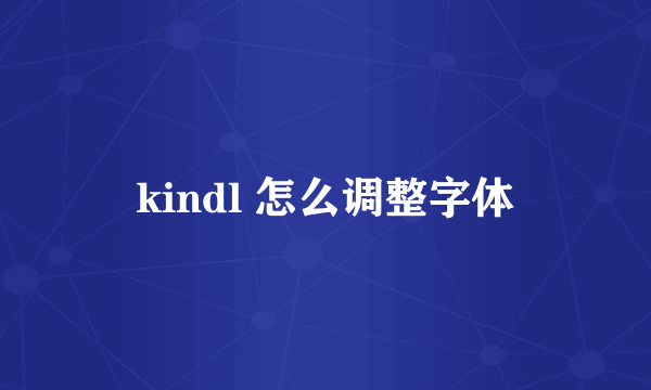 kindl 怎么调整字体