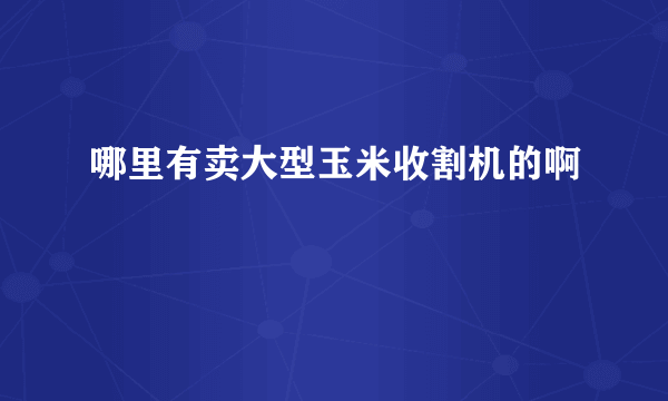 哪里有卖大型玉米收割机的啊