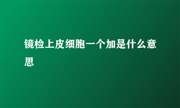 镜检上皮细胞一个加是什么意思