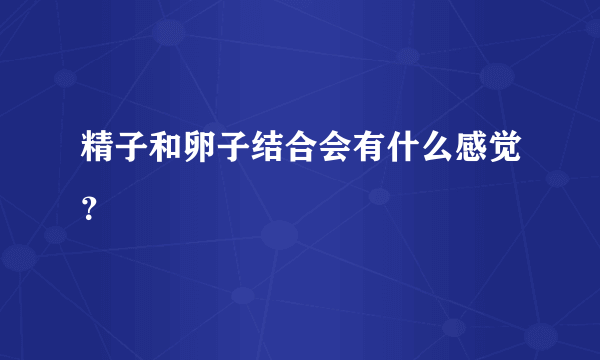 精子和卵子结合会有什么感觉？