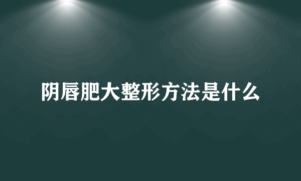 阴唇肥大整形方法是什么