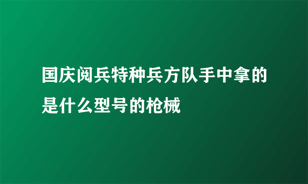 国庆阅兵特种兵方队手中拿的是什么型号的枪械