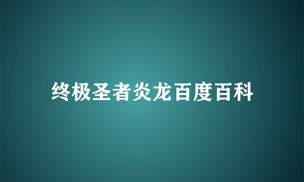 终极圣者炎龙百度百科