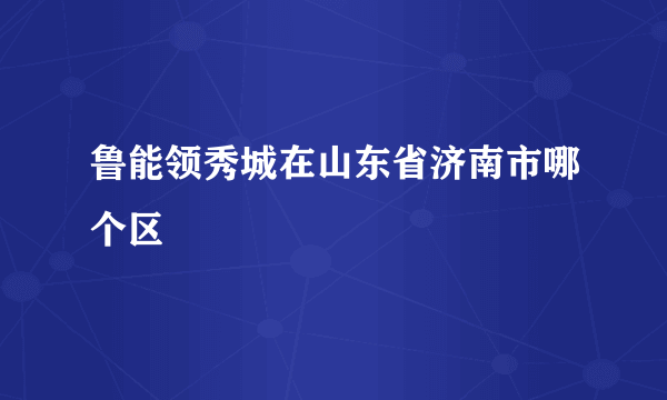 鲁能领秀城在山东省济南市哪个区