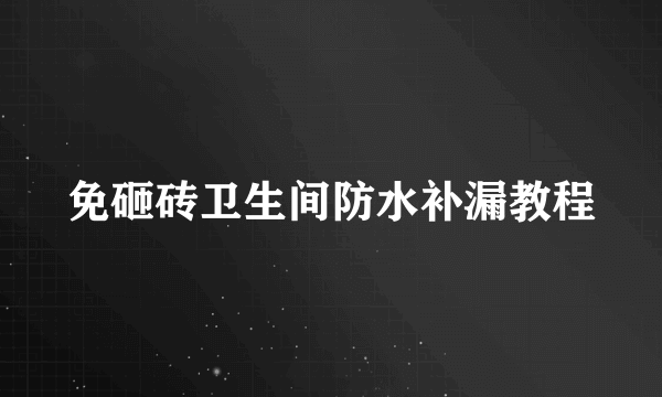 免砸砖卫生间防水补漏教程