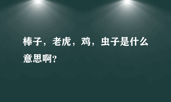 棒子，老虎，鸡，虫子是什么意思啊？