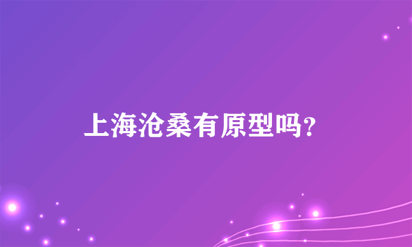 上海沧桑有原型吗？