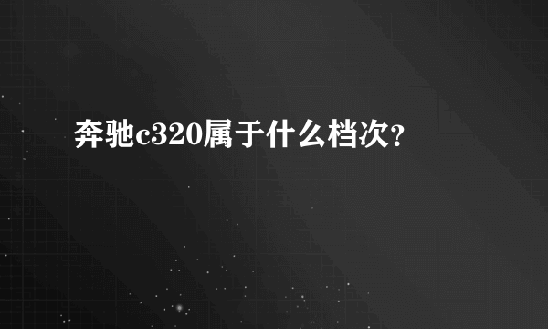 奔驰c320属于什么档次？