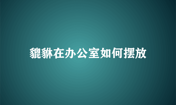 貔貅在办公室如何摆放