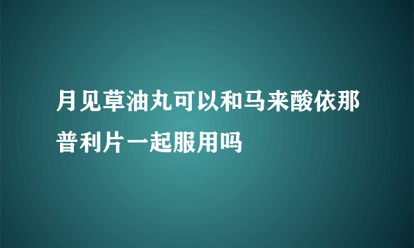 月见草油丸可以和马来酸依那普利片一起服用吗