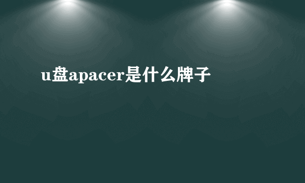 u盘apacer是什么牌子